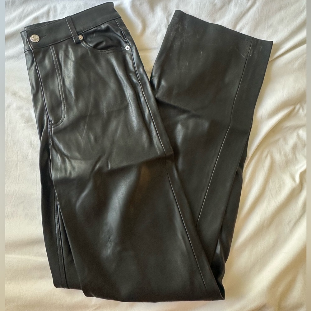 Zara Black Faux Leather Pants